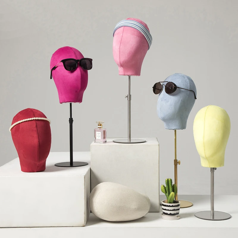 Wholesale Female Fabric Cover Mannequin Head Display for Hair Wig Hat Glasses Earring Head Stand