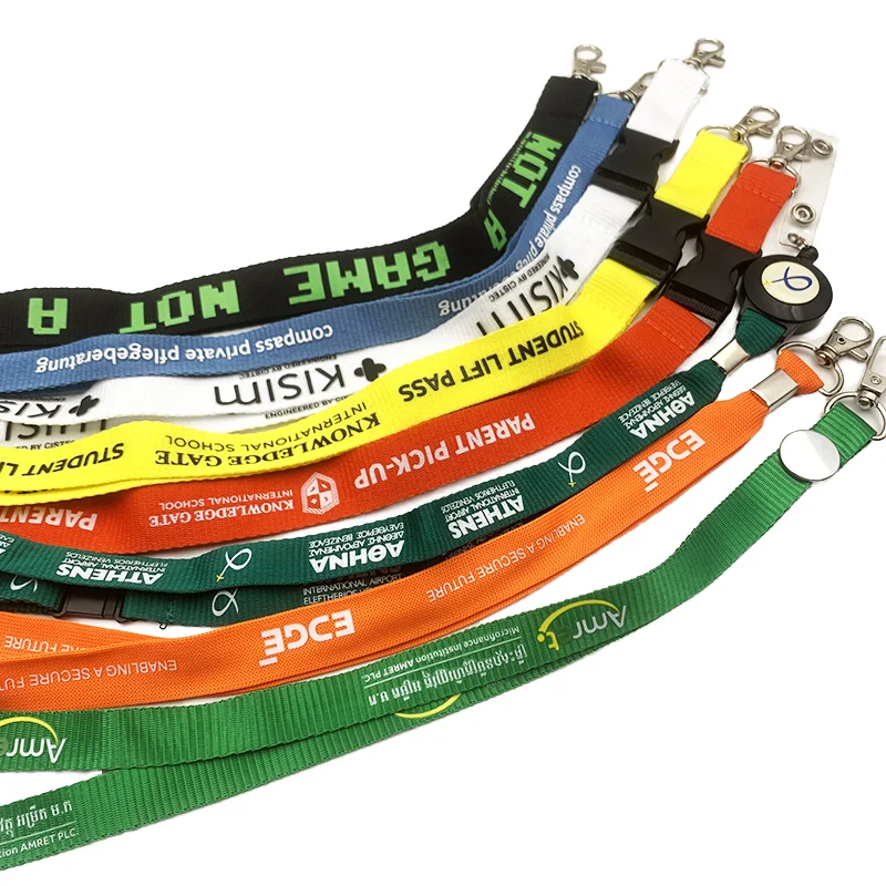 Wholesale Custom Logo Sinewy Rope Lanyard  Silk Woven Neck Custom Fashion Lanyard for ID Card