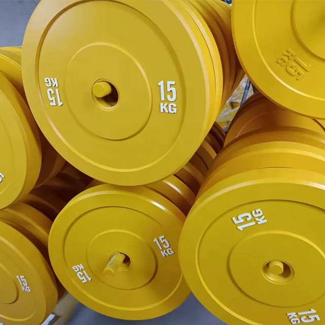 Commercial Gym Use Fitness Weight lifting LB  Rubber Color Colorful Bumper Plate Weight Plates Disc Discs