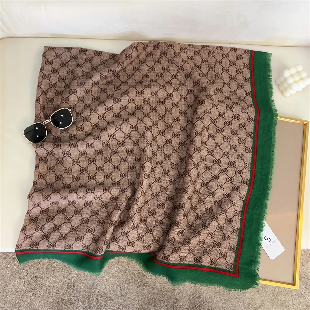 Wholesale  Cotton Scarf New Designer Printed 130x130 Wide Viscose Women Scarf Cotton Hijab Scarves