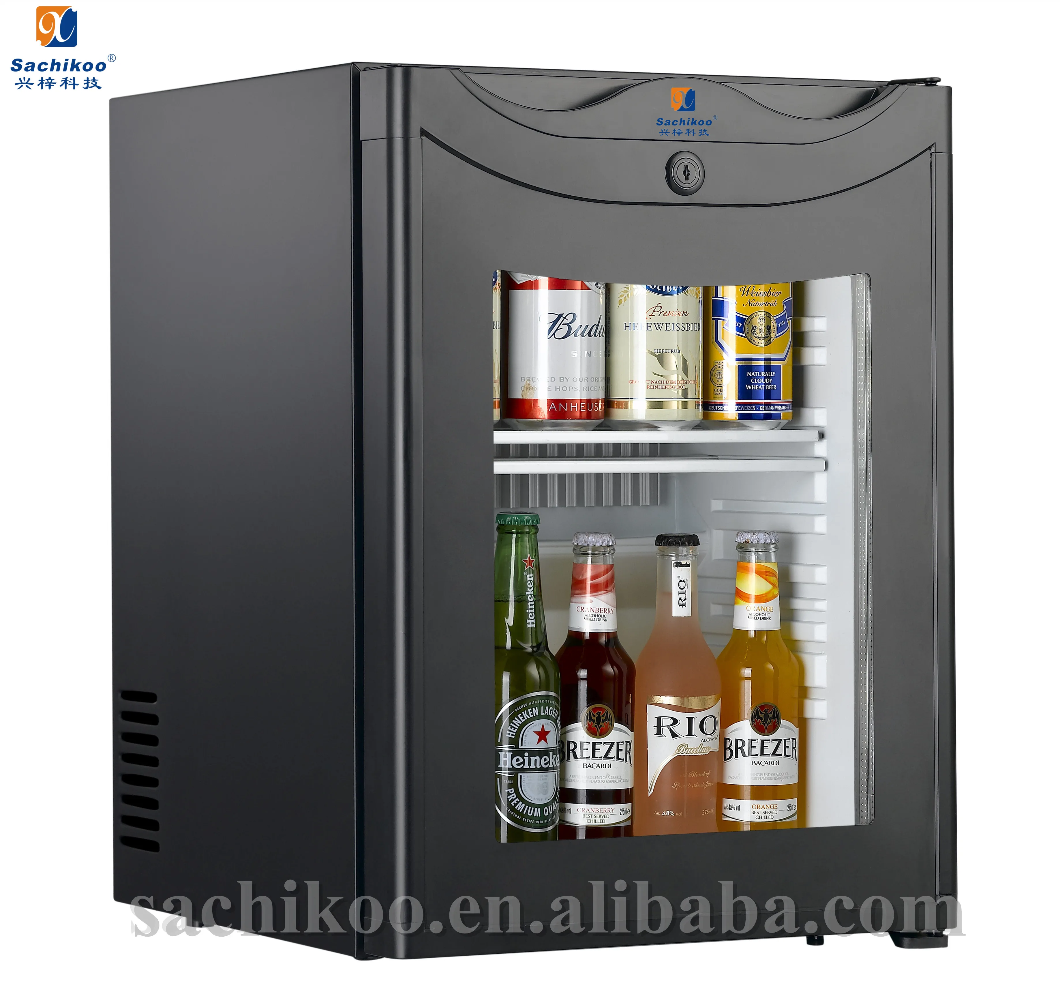 40L Luxury Hotel Mini Fridge USB & CB 65 Air Cooling 65W Absorption New Condition Electric Mini Refrigerator Sales Foaming Glass