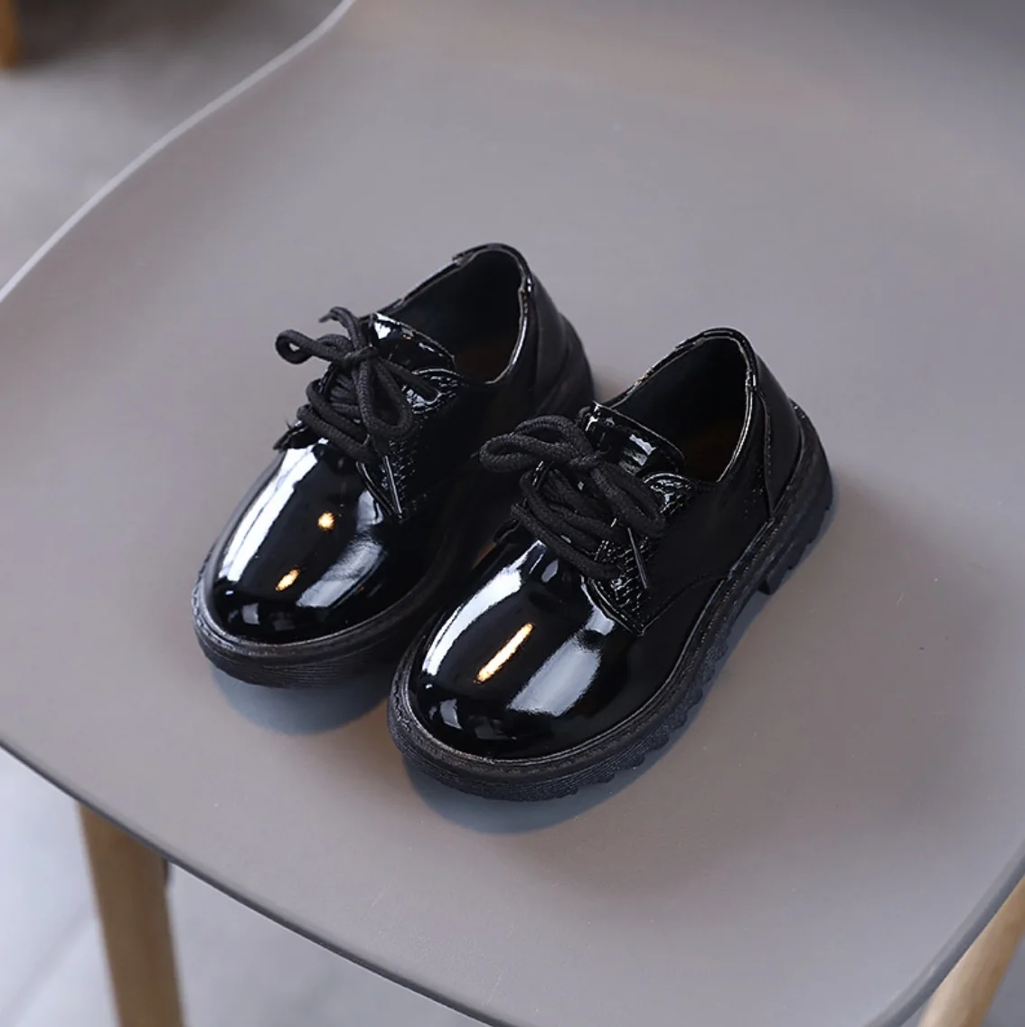 ALBBS01 Hot selling cheap boy black kids school shoes