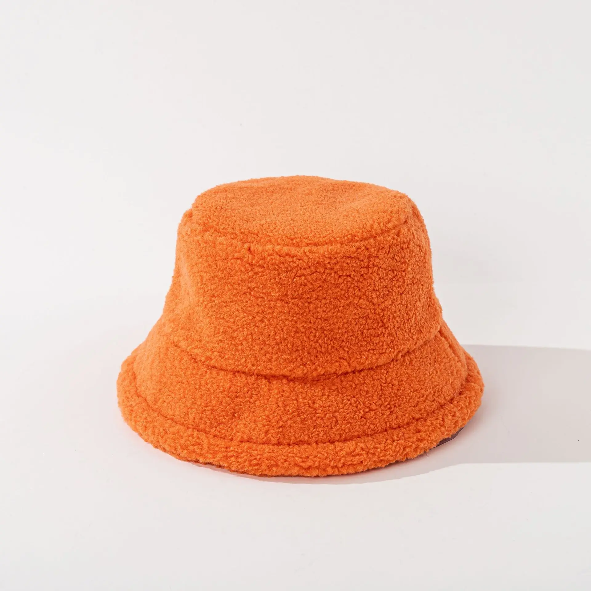 winter fashion headwear warm bucket hats fluffy colorful fuzzy blank sherpa bucket hat