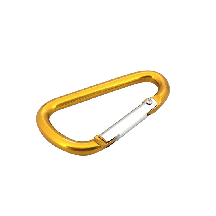 Metal Carabiner Clips with Screw Gate Aluminum D Ring Shape Carabeaner Spring Snap Hook