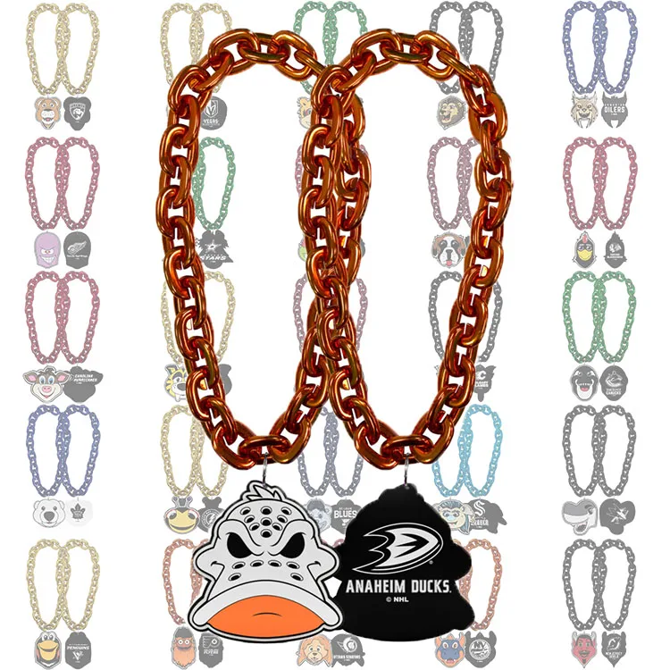 customizable 3D Detachable Magnet Via Ring Loop Vibrant Mascot Fanchain Eva Fan Chain Necklace Foam With Led Light