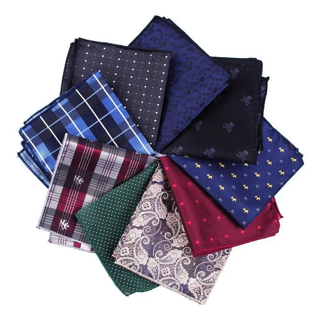 Factory Supply Men's Pocket Towel Wedding Business Men's Suit Shirts Pocket Towel Polyester Silk square Scarf Handkerchief
