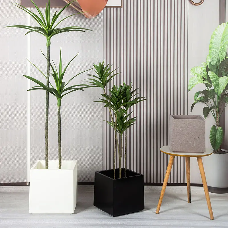 Large Plastic Flower Pots, Square Squares, Double-Layered, Thickened, Large Artificial Plant Decorative Pots