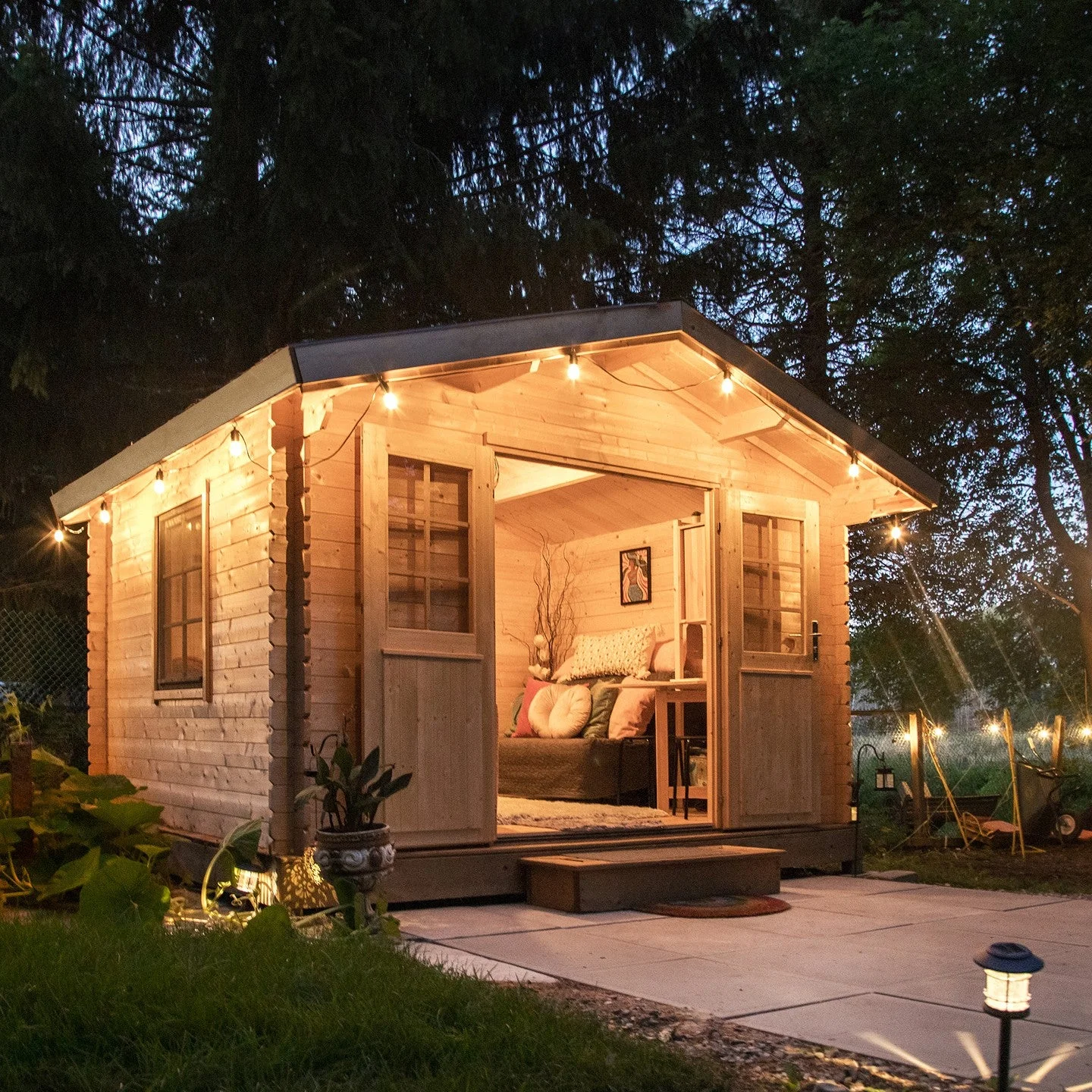 9 кв. М. Одноэтажный Крошечный Деревянный Дом сборный садовый бревенчатый домик для продажи