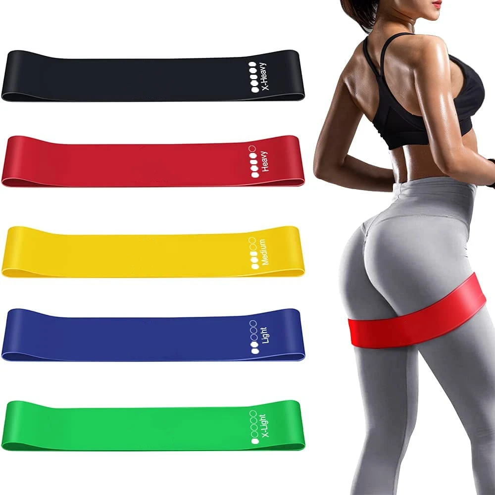 Gym Fitness Workout Elastic Rubber Bands Strength Training Exercise Latex Resistance Bands Hip Thigh Glute Band Set