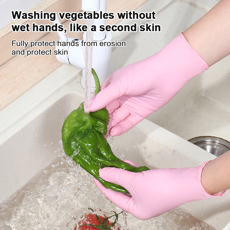 Waterproof Kitchens Hair Dyeing Beauty Salons Gadgets Durable Household Cleaning Disposable Nitrile Gloves