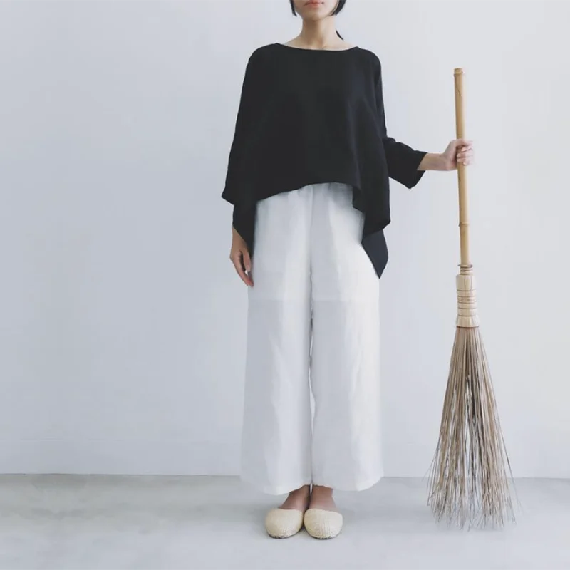 Linen Loose Pants White Wide Linen Palazzo Beach Sheer Breezy Summer Pants Set For Women Girls