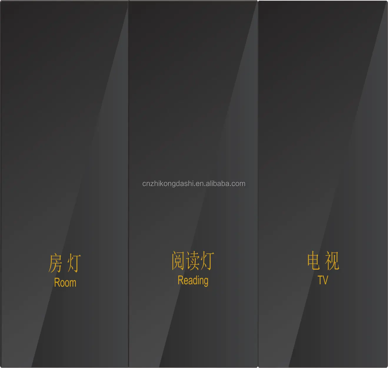 Zhikongdashi High Quality 250V  10 A  Wall Light Tap the three way black glass Smart Switch Hotel Room Wall Switches