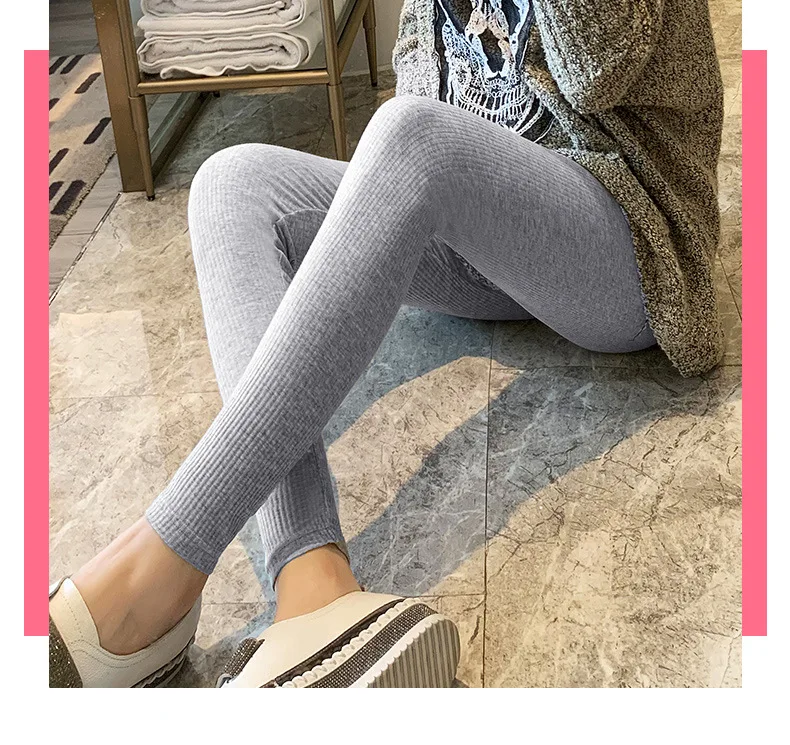 
Cotton Maternity Leggings Comfortable Adjustable Waistband High Waist Belly Care Design Woman Pregnant Pants 