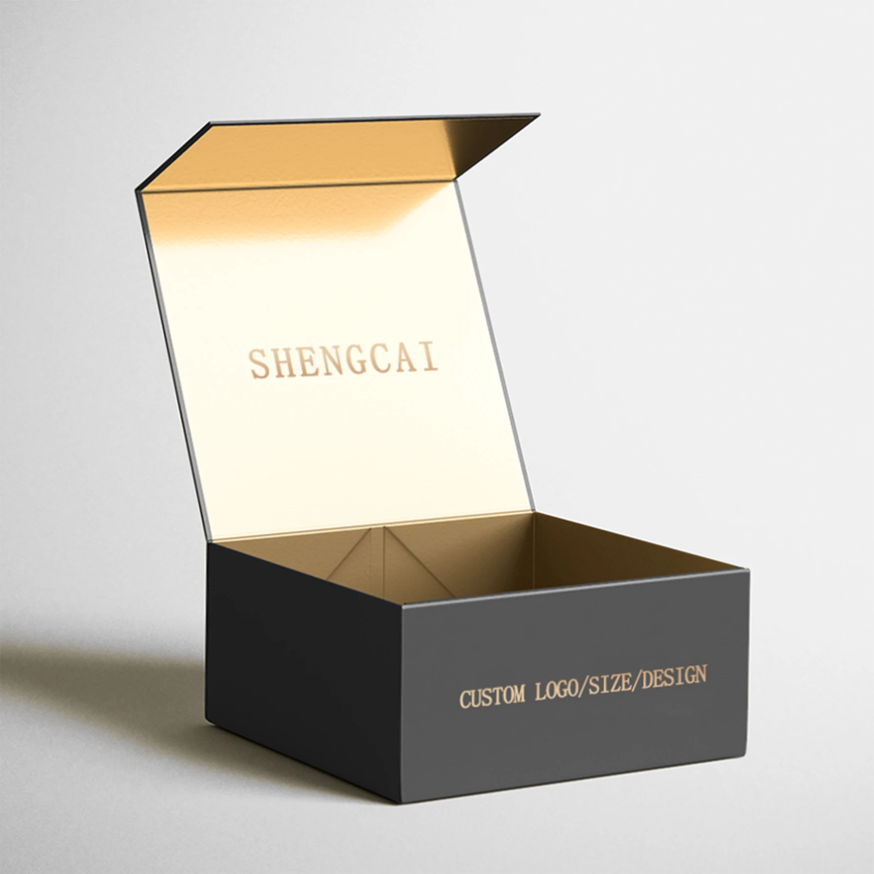 Custom Packaging Boxes Luxury Logo Recycled Cardboard Folding Black Clothing Box Foldable Paper Gift Boxes Magnetic