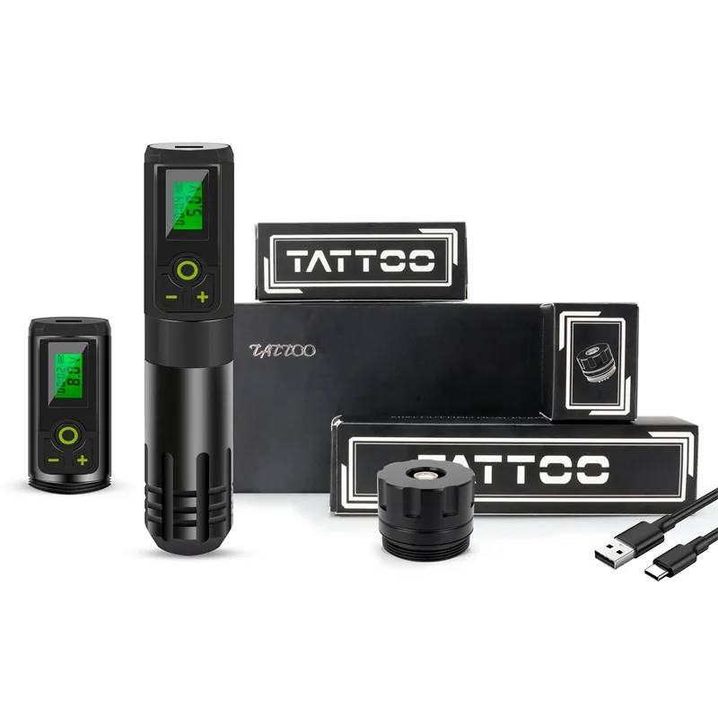 Wireless Use Tattoo Machines Pen Gun 2000 Mah Battery Kit Tattoo Artist Device Gold Colors Wholesale Permanent Makeup