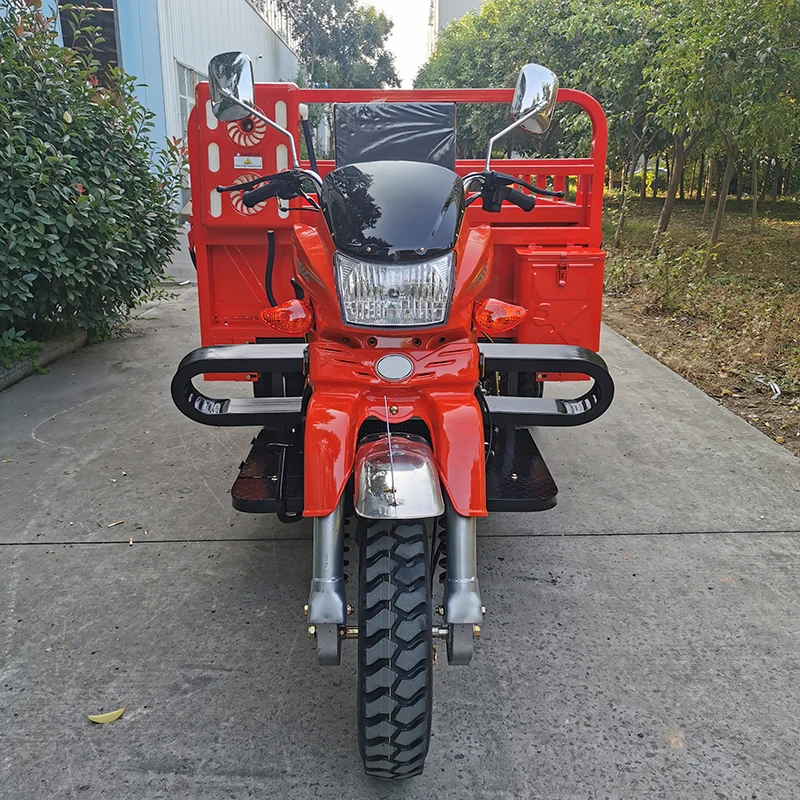 OEM/ODM factory dual water cooled engines rear four tires overload self-unloading gasoline motor motorcycle cargo tricyclel