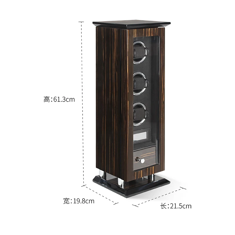 2024 new style luxury 3 AC Adapter Automatic Rotation Wood Watch Winder Collector Display watch Box