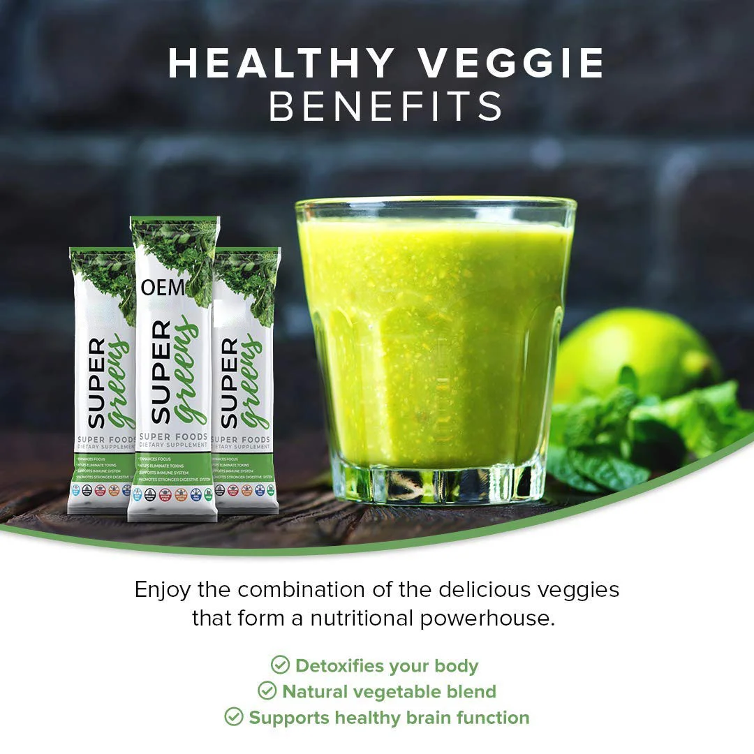 OEM Organic Super Foods Supplement Reds & Greens Superfood Solid Drink Powder with Antioxidants for Digestive Enzymes