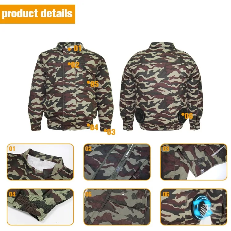 2022 Fan Clothing Cooling Jacket for Men 5V USB powered Fan Cooling jacket Air Conditioned Coat for Summer High Temp Outdoor