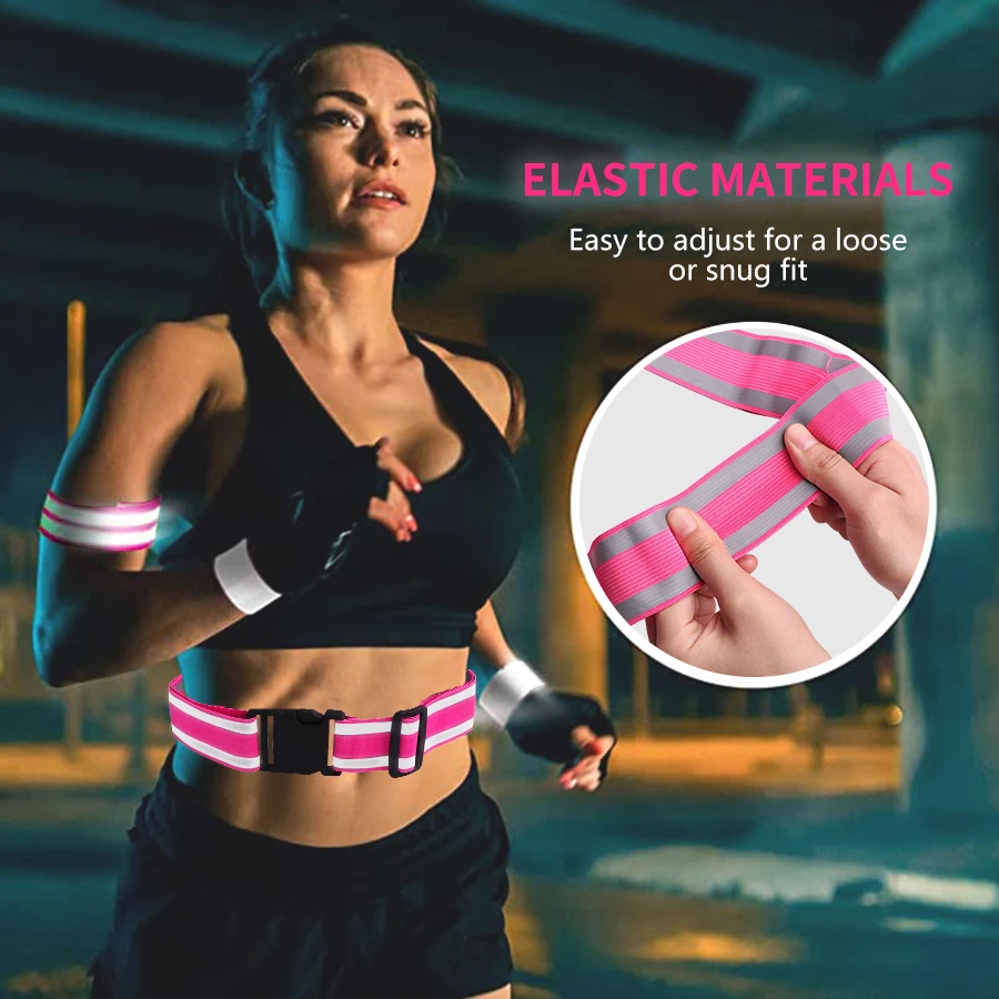 Unisex Customizable Printing Cross-border Hot Sell Reflective Night Running Gear High Visibility Safety Vest Set