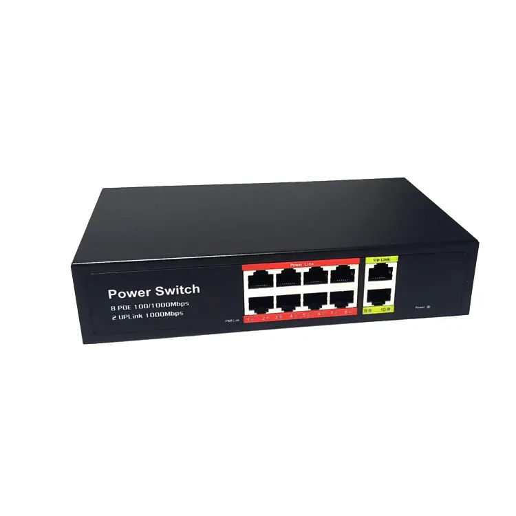 8 Port Ethernet Poe Switch Network Switch With 2*1000m Optical Fiber Port Non-managed Switch