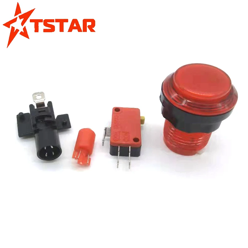 33mm transparent no delay illuminated switches arcade push button with LED