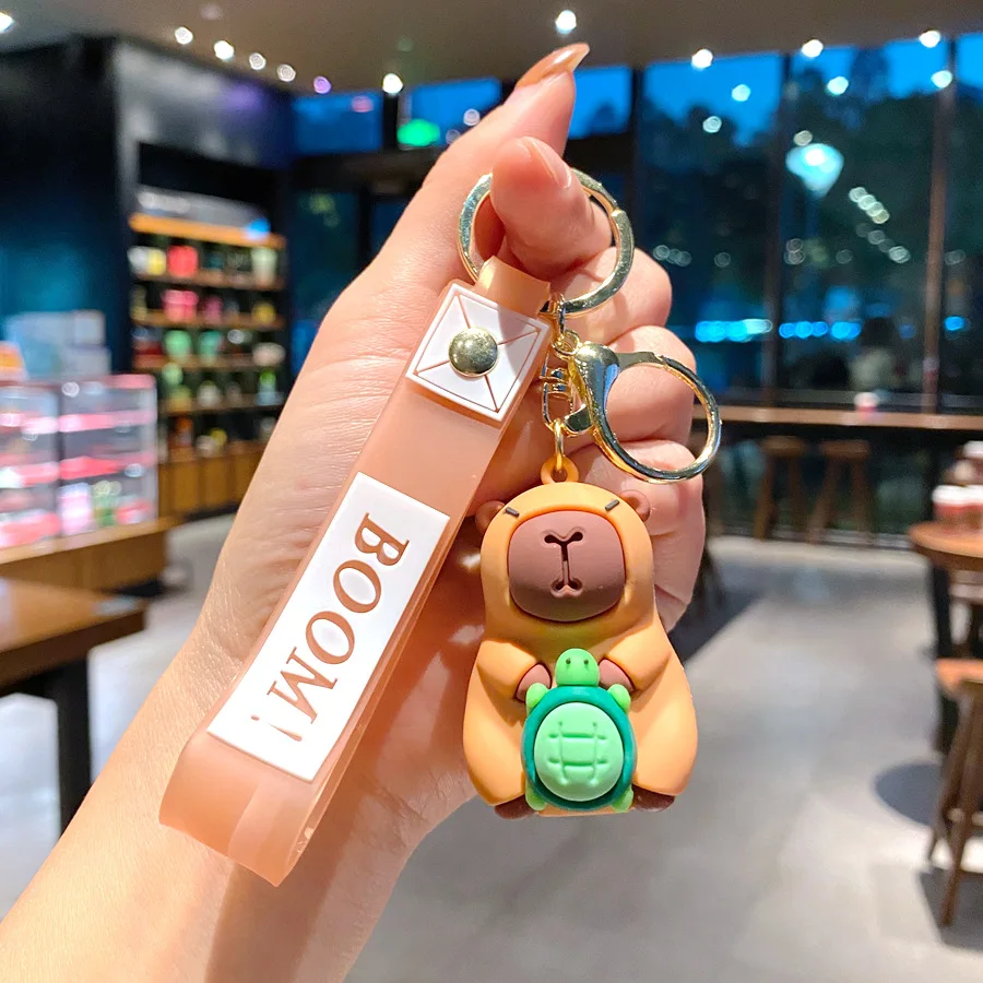 New Cartoon Capibala Bear Keychain Cute Doll Pendant Couple Bag Car Pendant