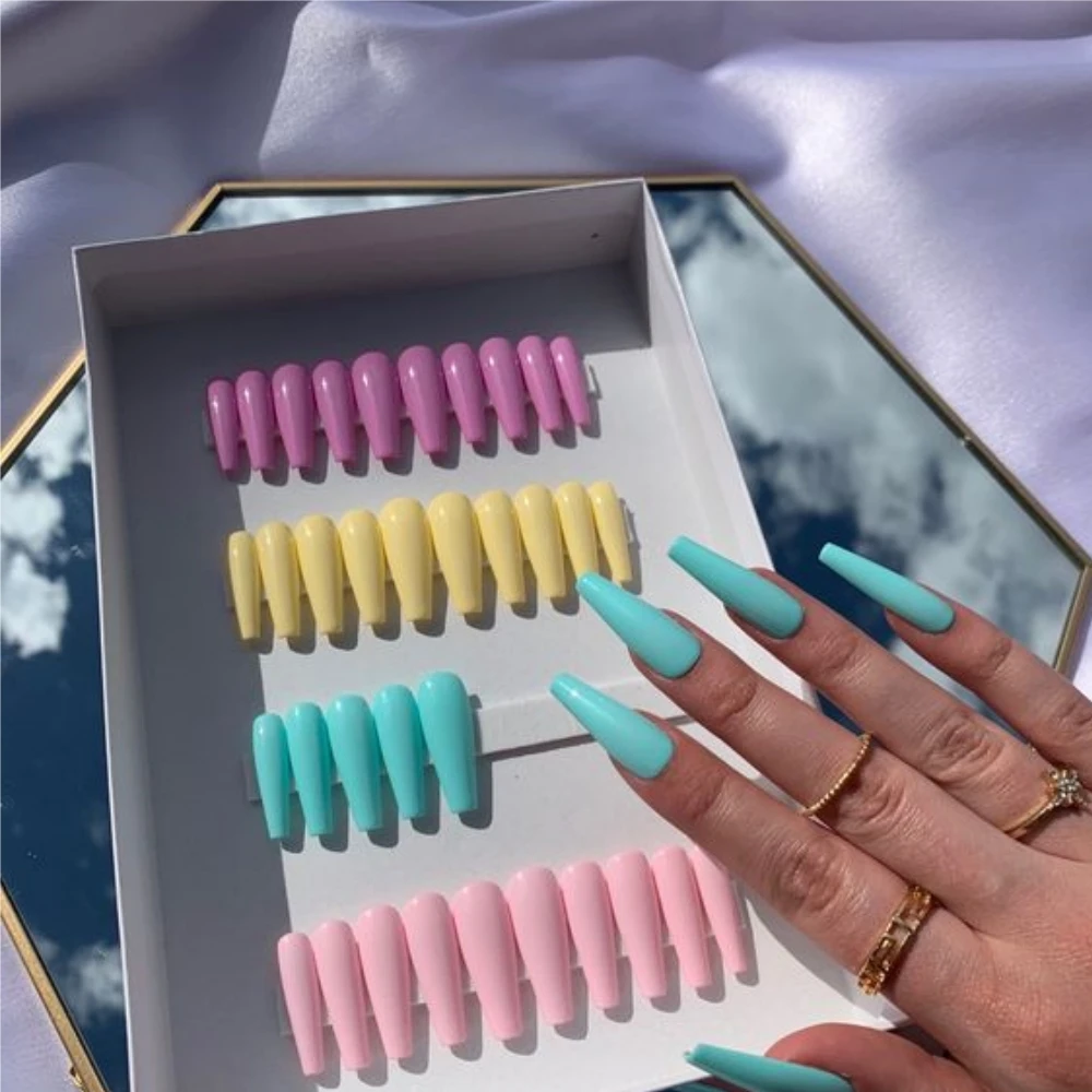 Accept OEM ODM Half Cover Press On Nails Full Mixed Color ABS False Nails Salon Quality Nail Suppliers