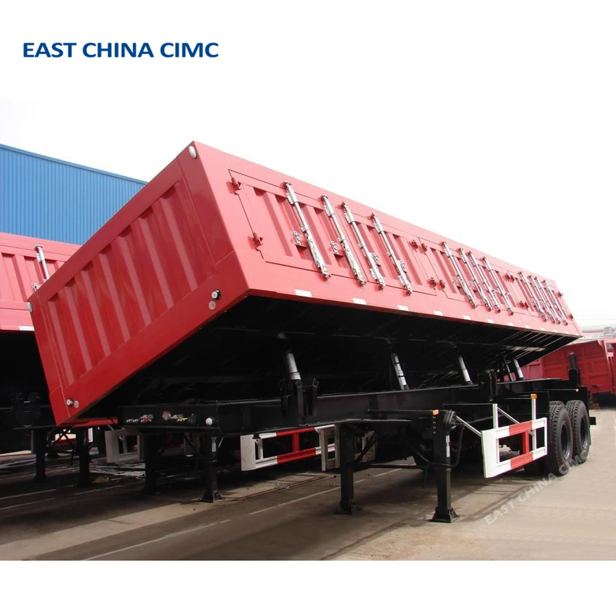 40ft Container Side Wall Tipper Truck Trailer For Coal