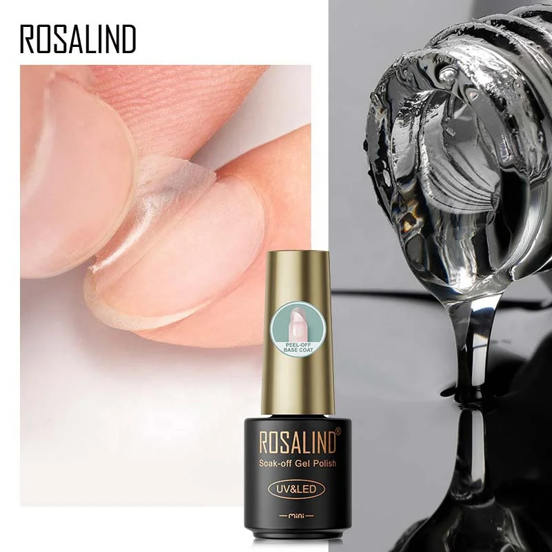 Rosalind nail supplies oem private label 7ml uv/led gel nail polish peel off base gel base coat gel polish for nail art salon