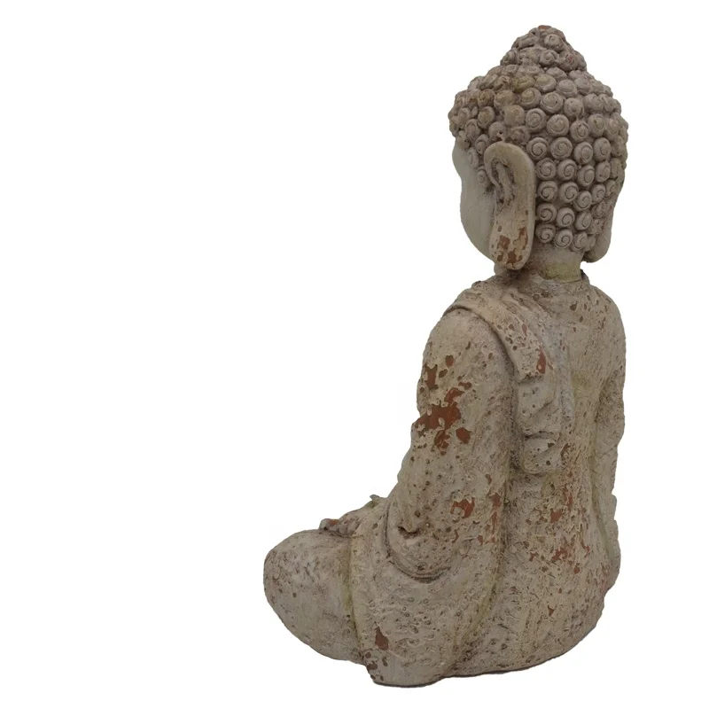 fiberglass sitting Buddha statue outdoor garden lawn decorated with meditation Buddha figurines