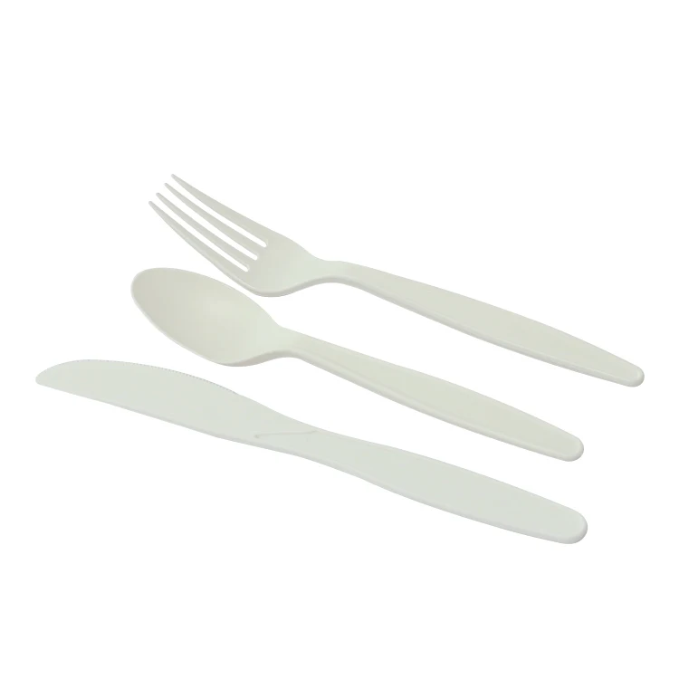 Disposable Spoon Fork Knife Compostable Cornstarch Knife Fork Spoon Dinnerware Sets