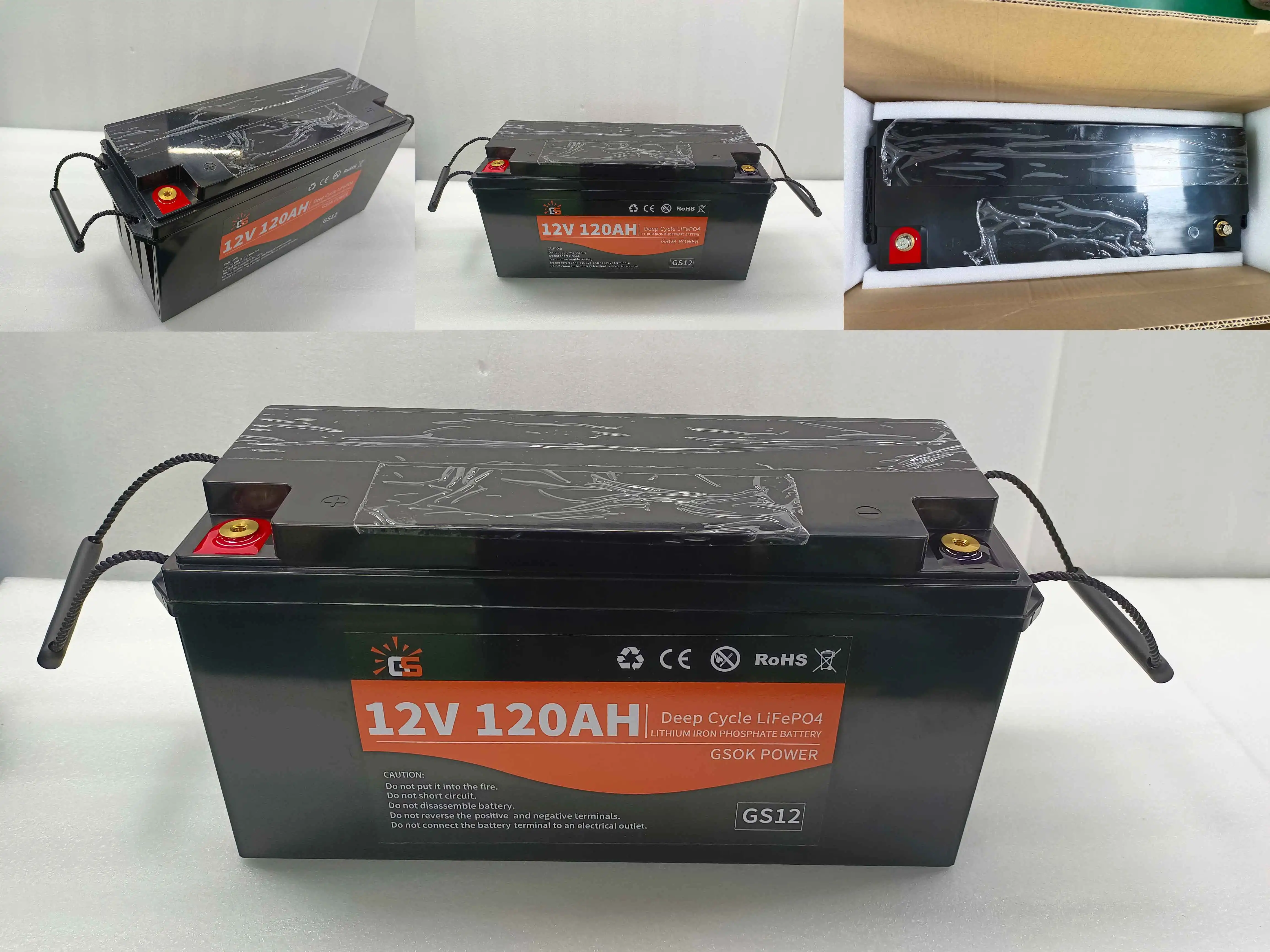 lifepo4 bms 12v 100ah 200ah 300ah bluetooth battery pack lithium rechargeable solar pack with BMS