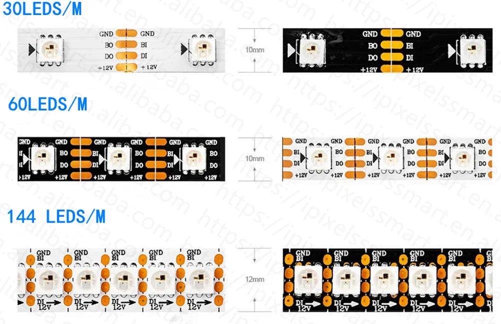 Ws2813 пиксель ip67 ip65 Водонепроницаемый rgb цветной светодиодный светильник smart cob светодиодная полоса освещения ws2815