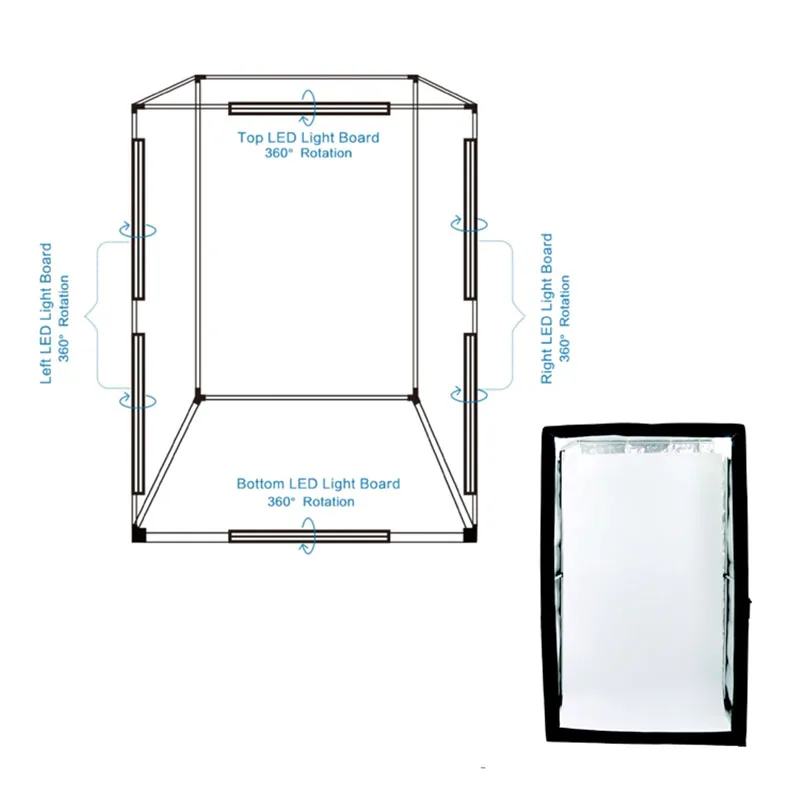 200cm LED Lightbox Folding Softbox Shooting Tent With 4 Colors Background Movable LED Lights For Studio Photo Photography Box