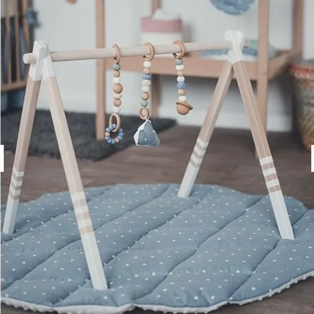 Baby mobile accessories soft bear shaped play mat wood felt gift toys set wooden play gym