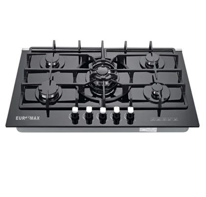 Black glass top built-in gas hob/high-end kitchen 5 burners electric stove