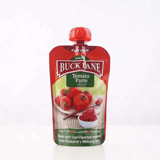 Hot Sales Food Grade Tomato Paste Sauce Packaging Doypack Bag Stand Up Spout Pouch