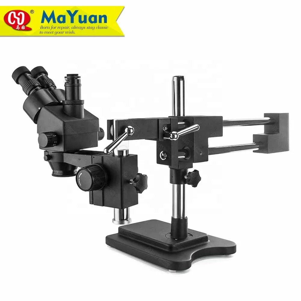 Continuous Zooming Dual Arm Boom Stand Stereo Microscope for Electronic Mobile Phone Repair