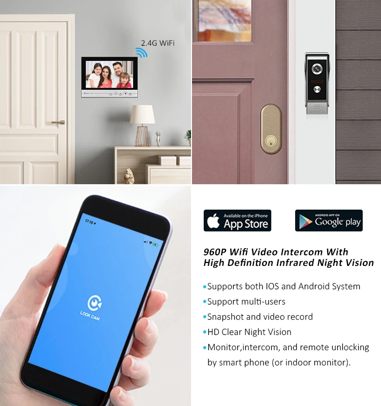 Doorbell Smart Video Phone Outdoor Comminicate with waterproof camera