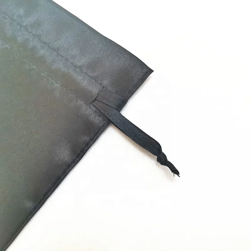 Promotional Custom Logo Black  Satin Drawstring Bag Jewelry Gems Pouch