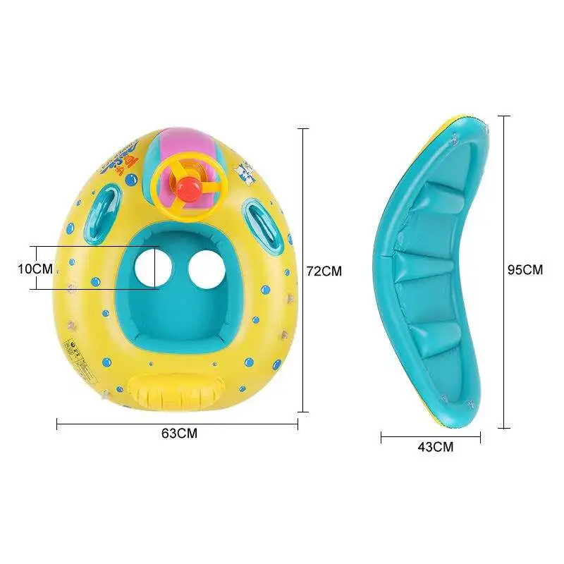 Hot Selling Adjustable Sunshade Inflatable Baby Swimming Float Seat Boat Inflatable Ring Kids Inflatable Boat Seat