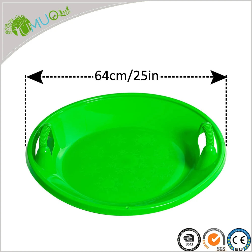 YumuQ Winter Sport Plastic Circle Light Weight UFO Snow Plate Sleigh Sled for Children Kids Adults