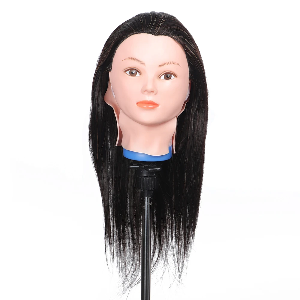 top quality teaching mannequin head with human hair Customizable 100% human hair training doll head For Hairdresser