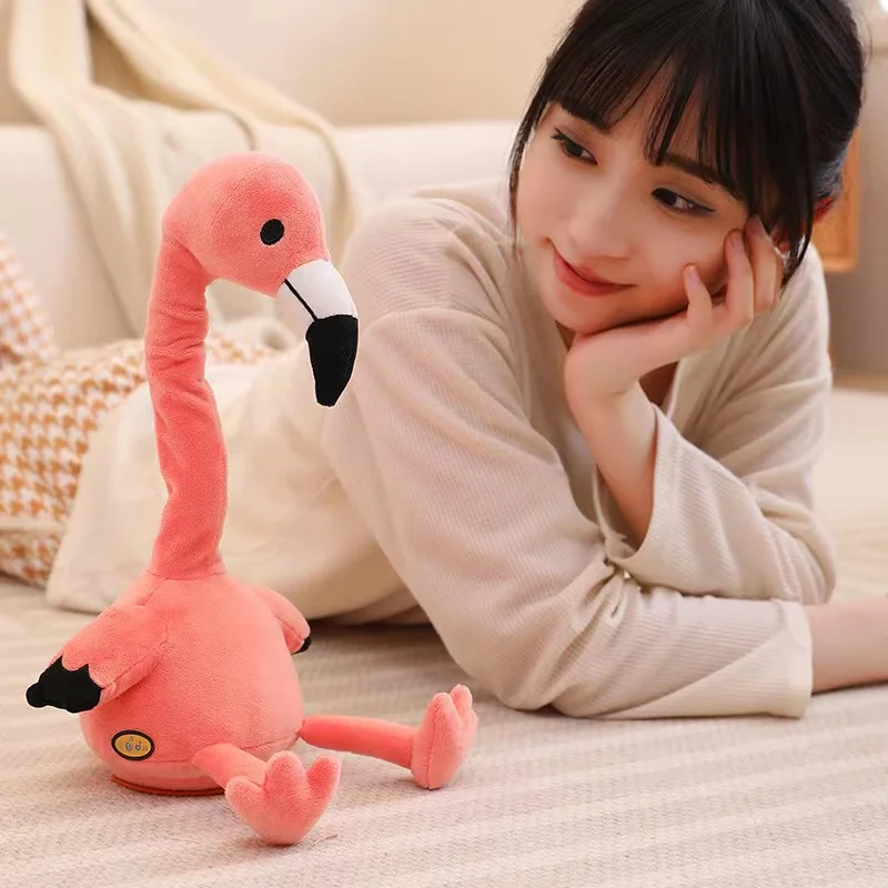 Dancing Electronic Plush Toy Singing Talking Record Repeating What You Say Snake Ostrich Flamingo Goose Plush Toys Kids Gifts