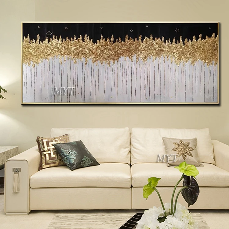 
Canvas Wall Art Custom Canvas Gold Texture Design Large Abstract Hand Oil Painting 