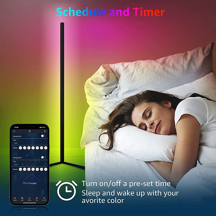  Fredlighting Minimalist In Stock Nordic Shelf Standing Contemporary App Remote Control Modern Tripod RGB Corner LED Floor