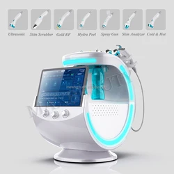 Newest Ice Blue Plus Magic Mirror Skin Analysis Oxygene Machine 7 in 1 Hydra Dermabrasion Beauty Device Spa Salon
