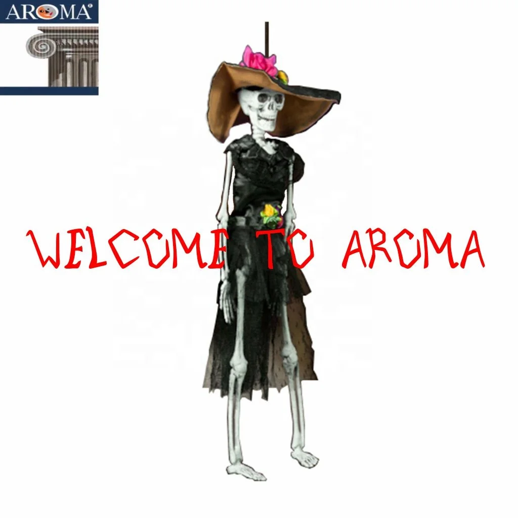 Halloween Death Day Decor Female Skeleton Ghost in Skirt Haunted House Party Hanging Plastic Props ARW17-2 MODEL