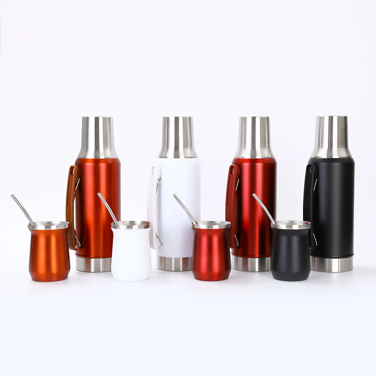 Uruguay Complete Premium Quality 18/8 Stainless Steel Yerba Mate Set Portable Mate Gourd & Thermos with Bombilla for Tea Travel